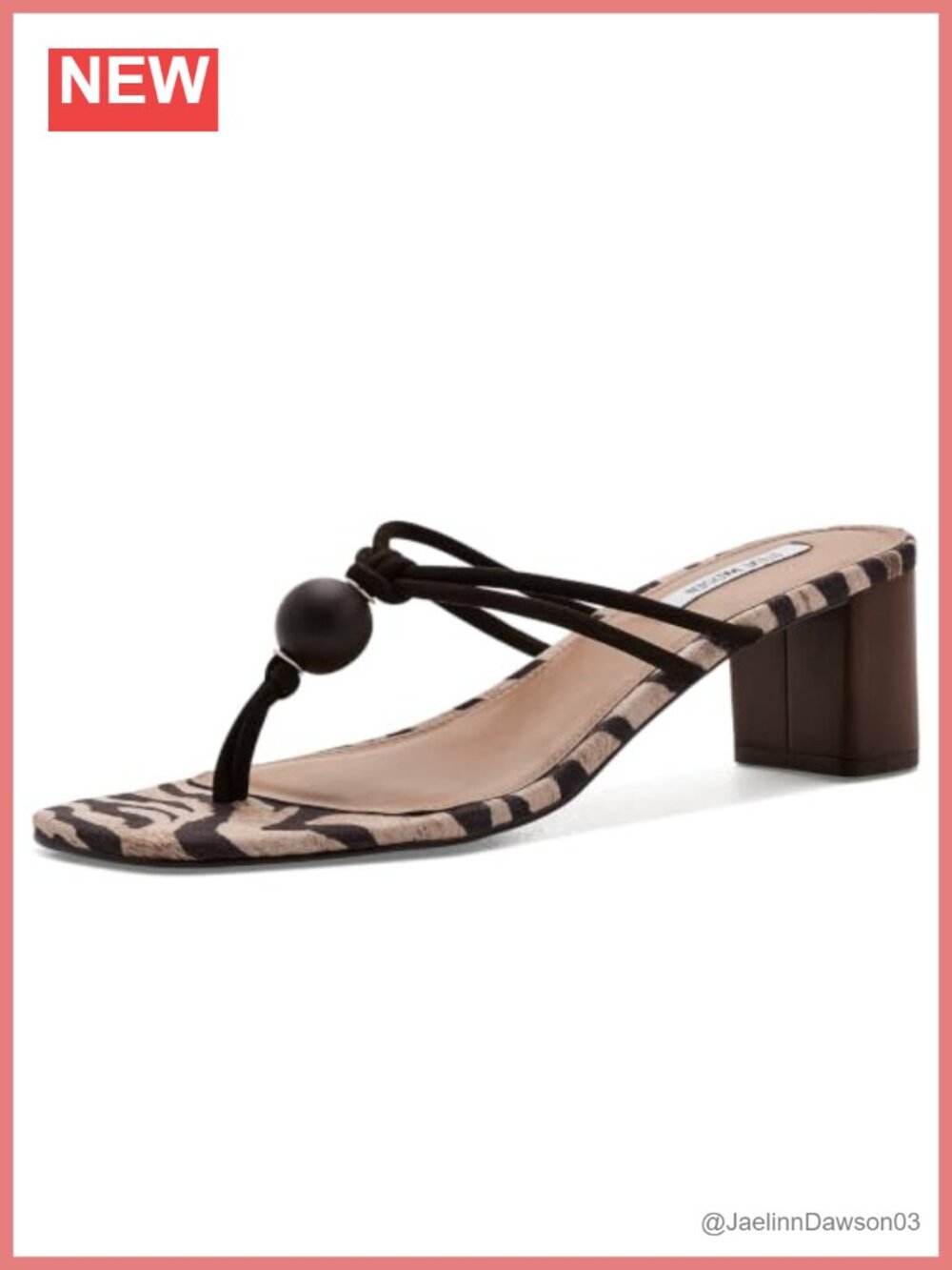 Women's Leather Strappy Block Heel Sandals Square Toe Slip On
